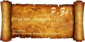 Preller Zsanett névjegykártya